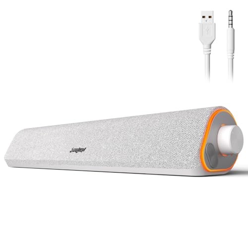 R50 Bluetooth Computer Speakers, USB Powered Pc Speakers for Desktop White