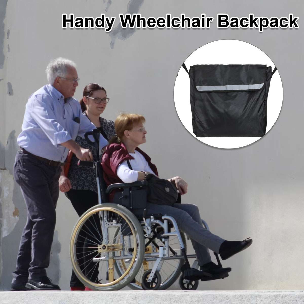 Waterproof Backpack for Wheelchair & Mobility Scooter, Large Storage Carry Bag