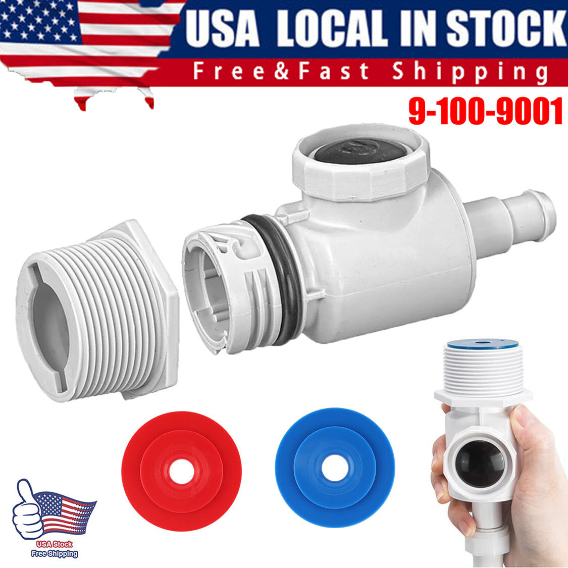 Universal Wall Fitting UWF Connector 9-100-9001 For Polaris 280/380 Pool Cleaner