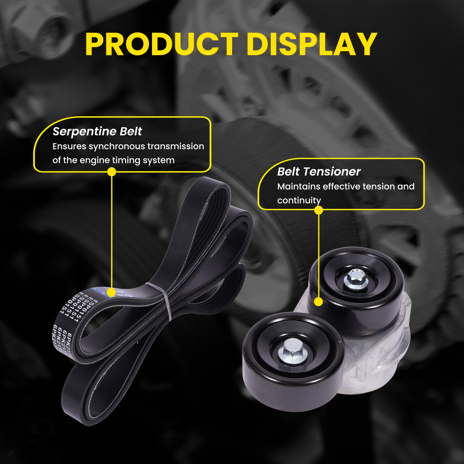 Serpentine Belt Component Kit for Honda Accord Odyssey Pilot Acura MDX ZDX TL