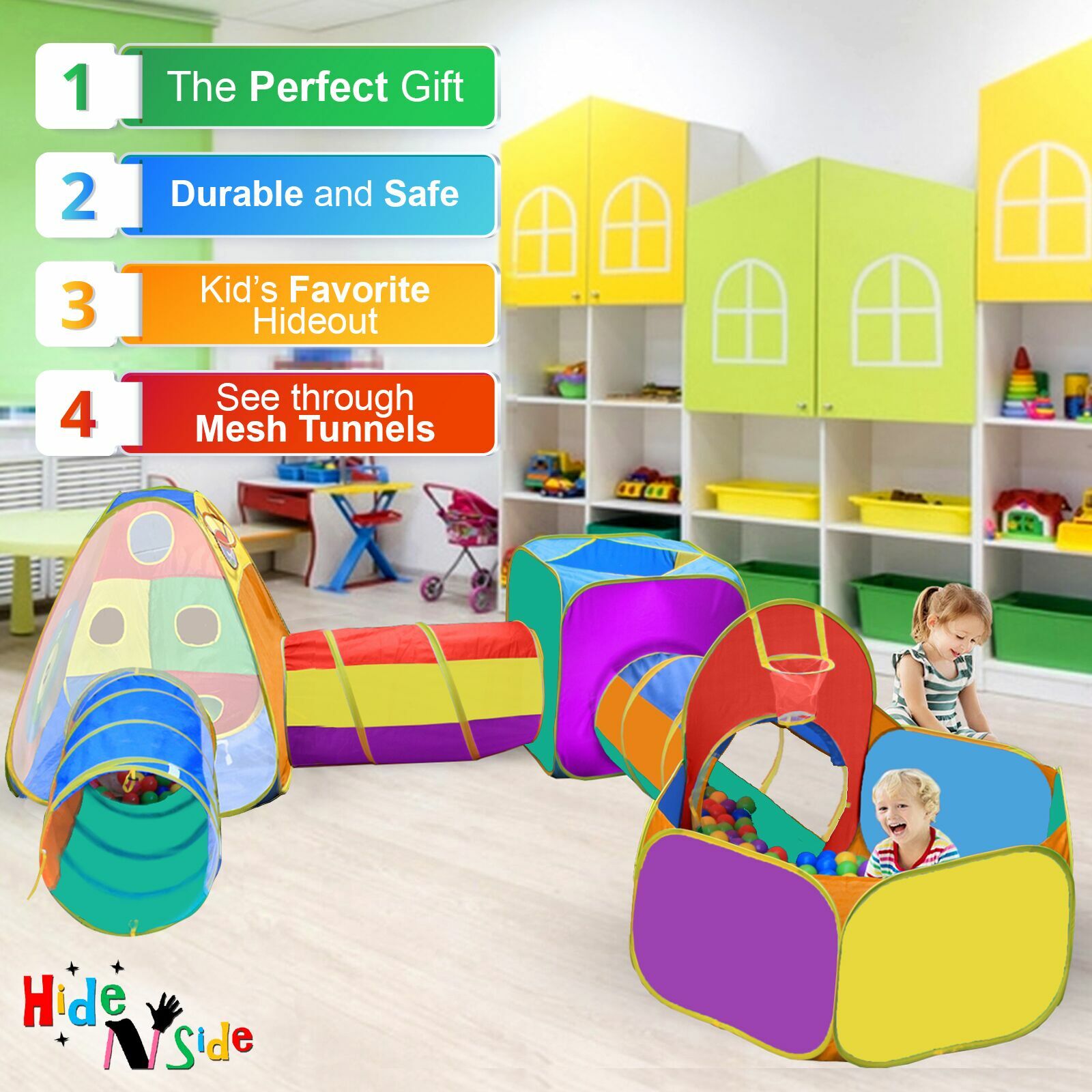 Gift for Toddler Boys & Girls, Ball Pit Play Tent & Tunnels for Kids FREE Ship!!