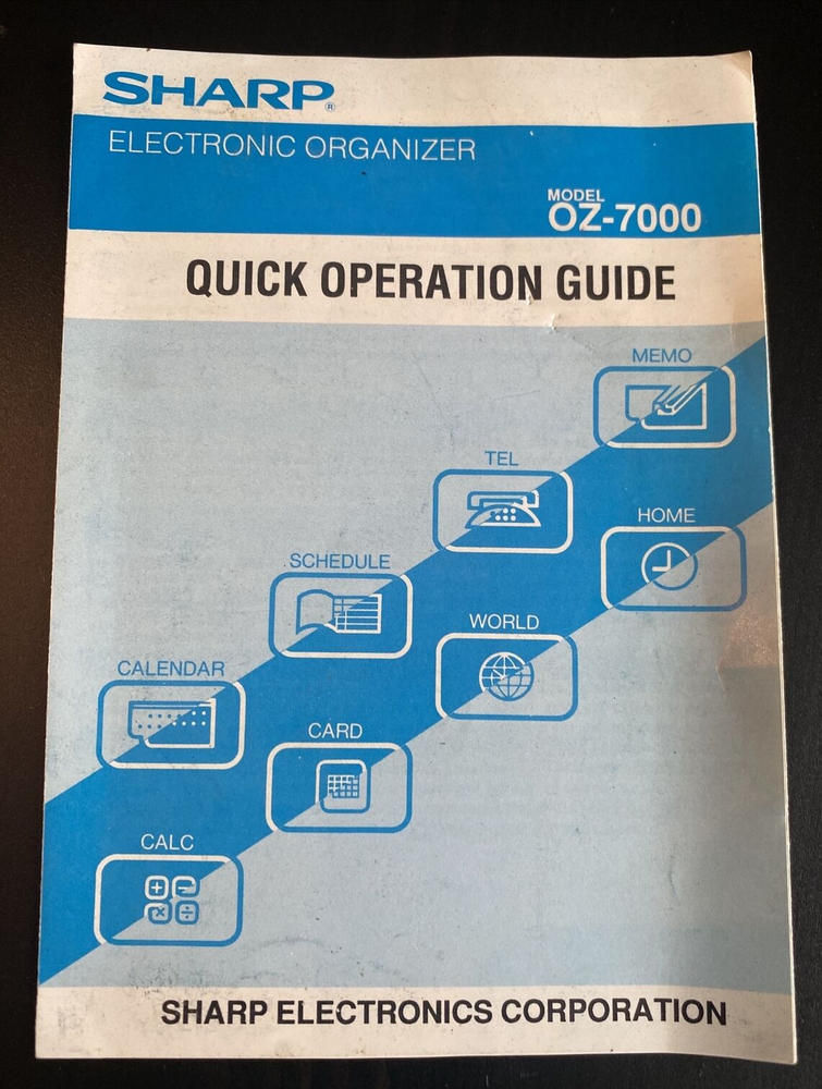 Vtg Sharp OZ-7000 Wizard Electronic Organizer Bundle- Tested Working - New Batts