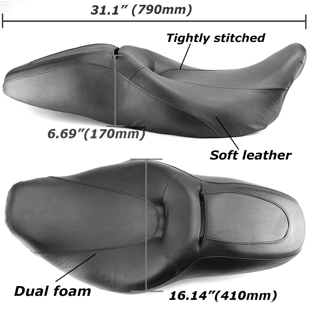 Low Profile Driver Passenger Seat Fits For Harley Road King Street Glide 2008-UP