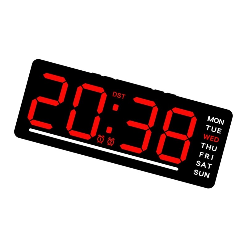 Adjustable Brightness Large LED Clock With Snooze Temperature Date Display