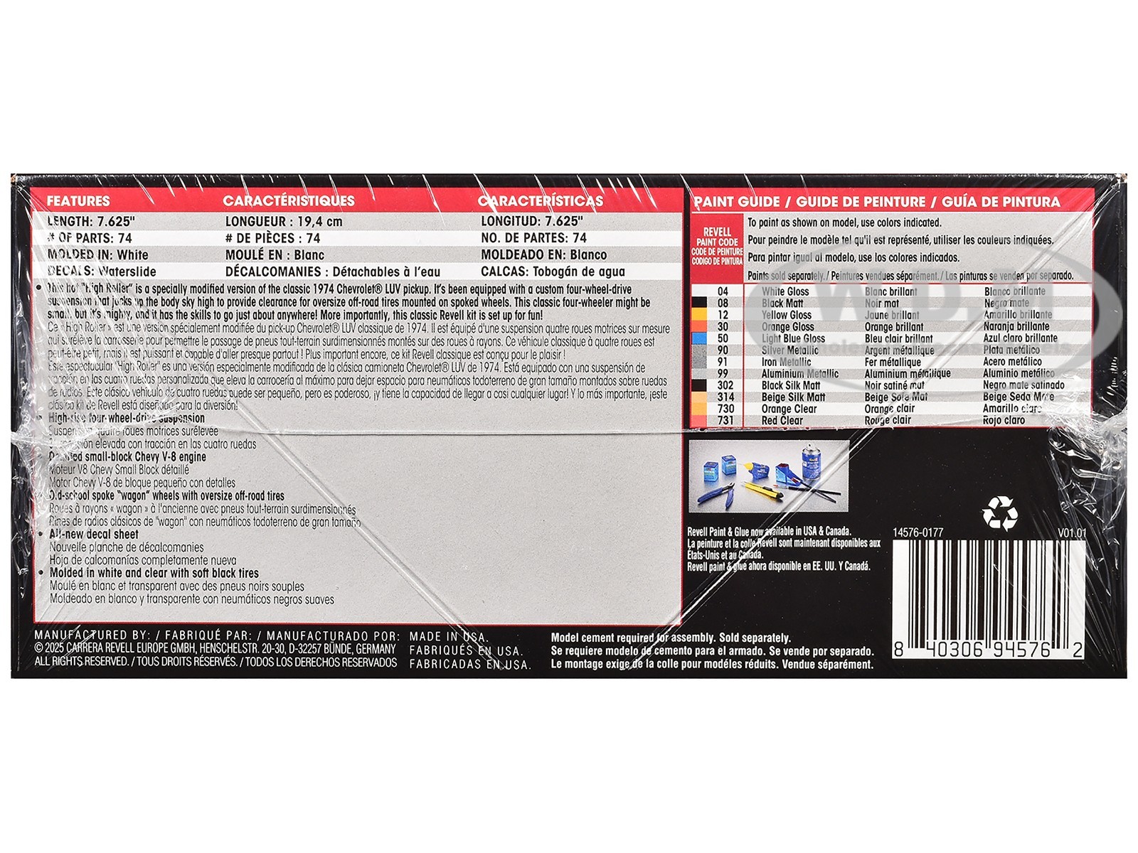 LEVEL 4 MODEL KIT CHEVROLET LUV 4X4 PICKUP HIGH ROLLER 1/24 BY REVELL 14576