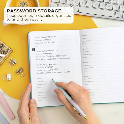 Password Book – Alphabetized Internet Address & Password Organizer – Computer
