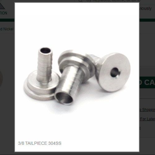 3/8 TAILPIECE 304SS # 4115