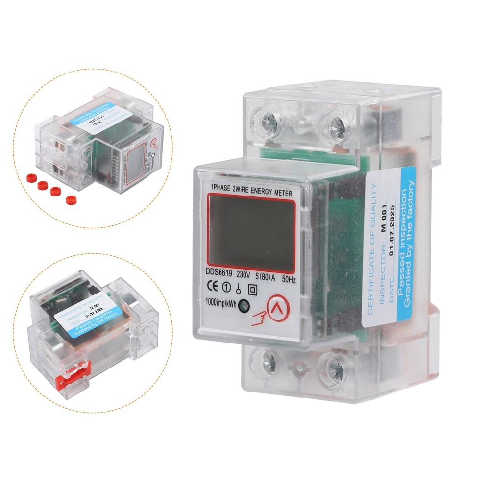80A Maximum Current Single Phase Energy Meter kWh Voltage Current Power