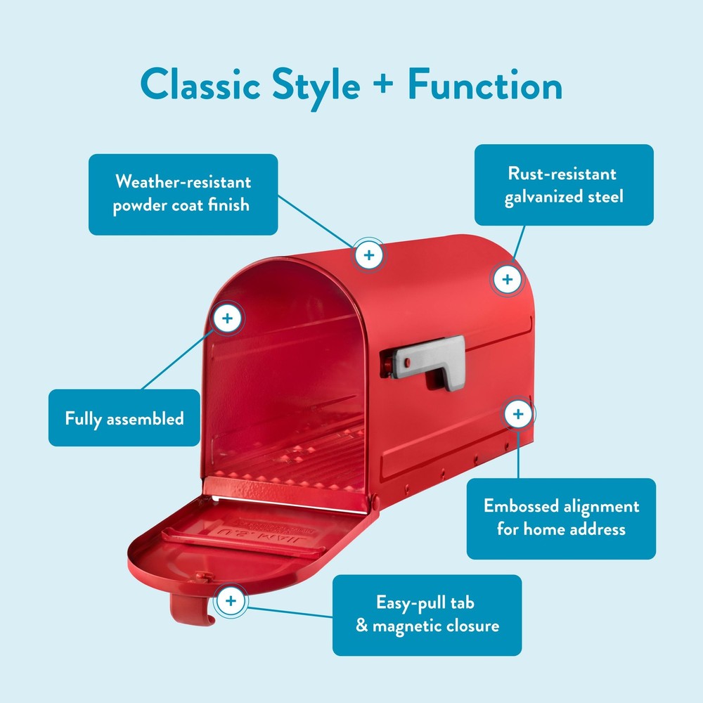7600R MB1 Mailbox, Medium, Red