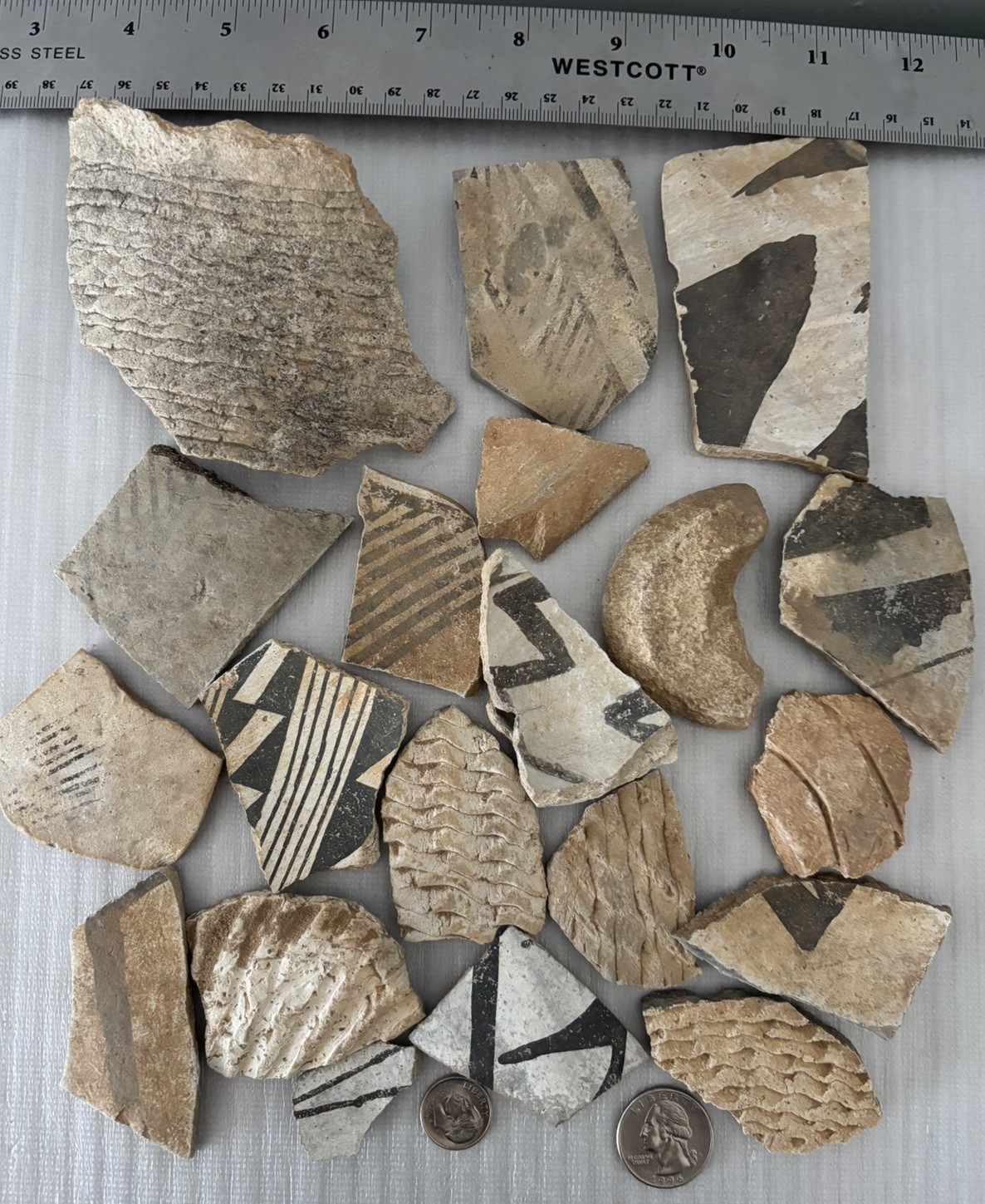 15+ Ancient Anasazi Native American 1-4” Pottery Shards Arizona L10-B FREE SHIP