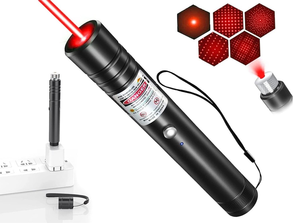 Red Laser Pointer USB Charging Office Teaching Flashlight Laser Pointer Cat T...