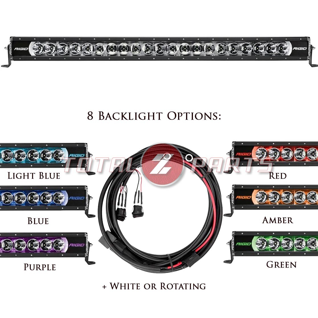RIGID® 10" & 40" Radiance+ RGBW Light Bars, Pair of Scene Pods, Wiring Harnesses
