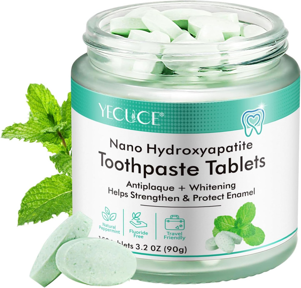 Toothpaste Tablets, Hydroxyapatite Toothpaste, Natural Peppermint Toothpaste Tab