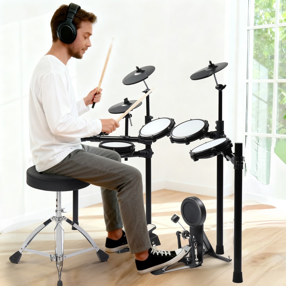 Electronic Drum Set with Drum Module, Headphones, Drumsticks for Beginner