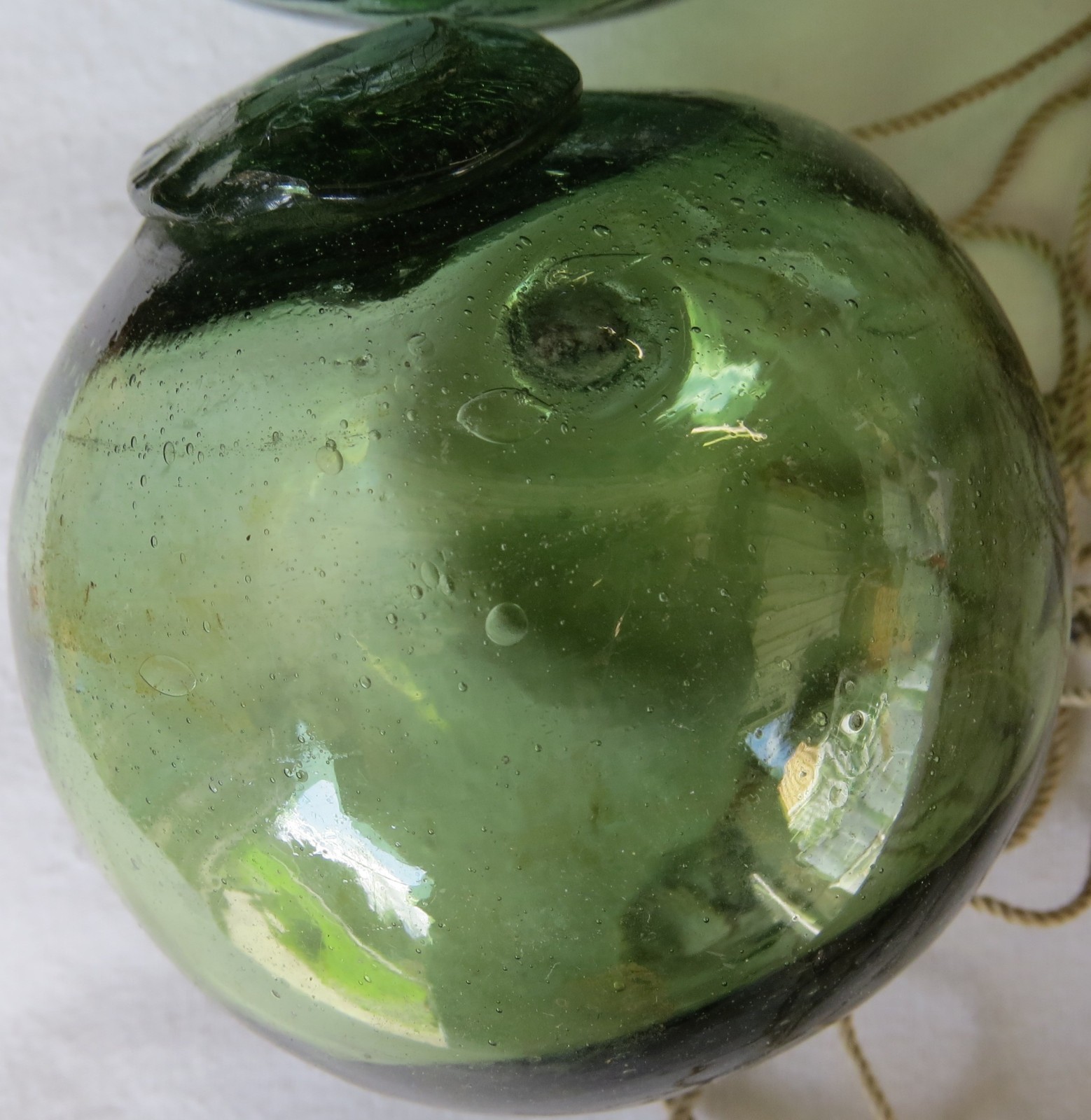 JAPANESE GLASS Fishing FLOATS Mixed Shades & Sizes (5) w/Inclusions Antiques!