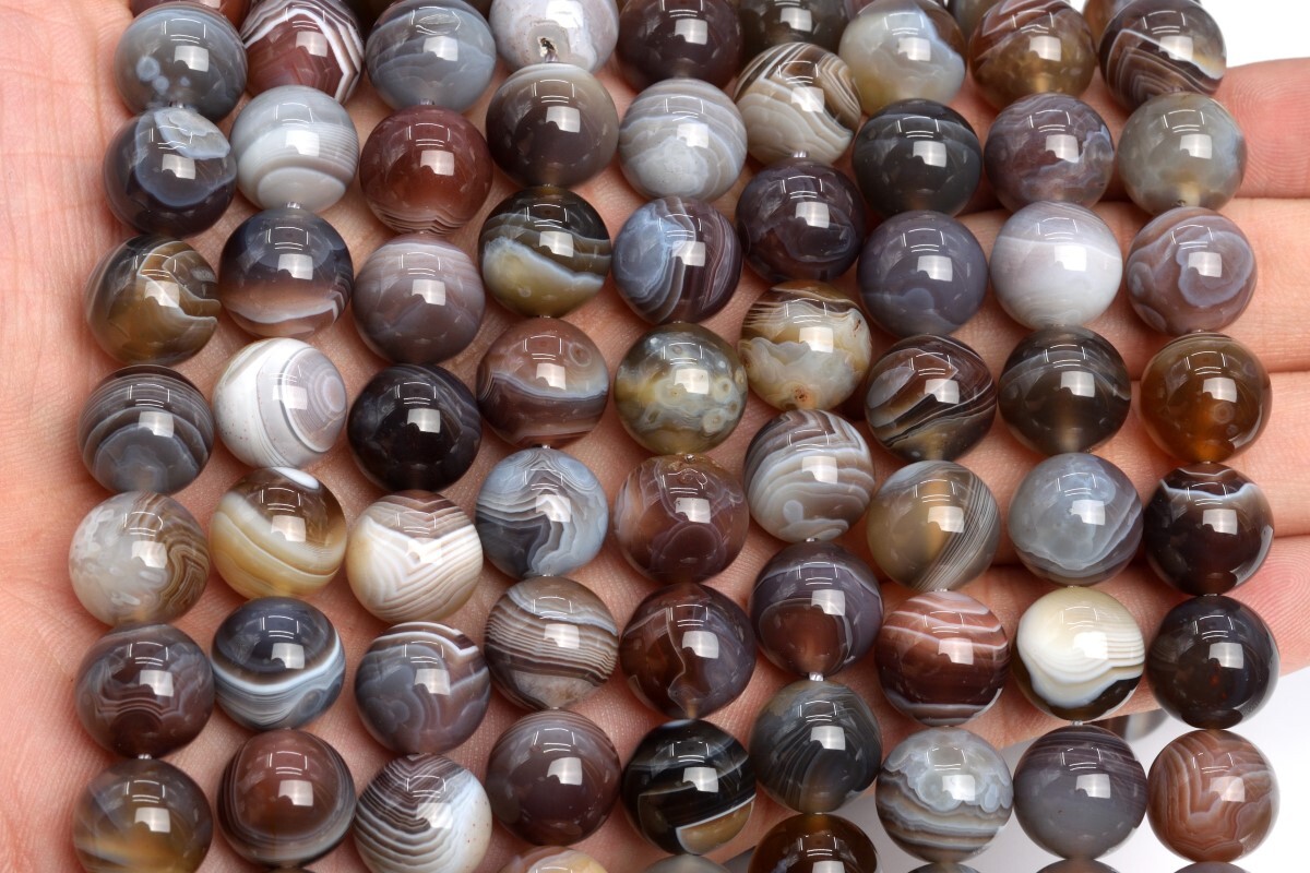 Natural Botswana Agate Beads Grade AAA Round Gemstone Loose Beads 4/6/8/10/12MM