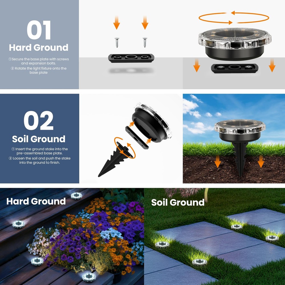 SOLPEX Solar Ground Lights 20 Pack, Pathway 20 Cool White