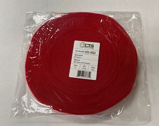 Red hook & loop double sided self gripping 3/4" and 25 yards