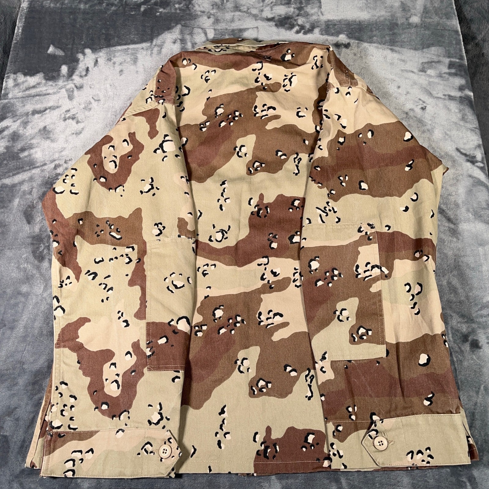 Vintage US Military Desert Camo Combat Coat Mens Large Regular Chocolate Chip 90