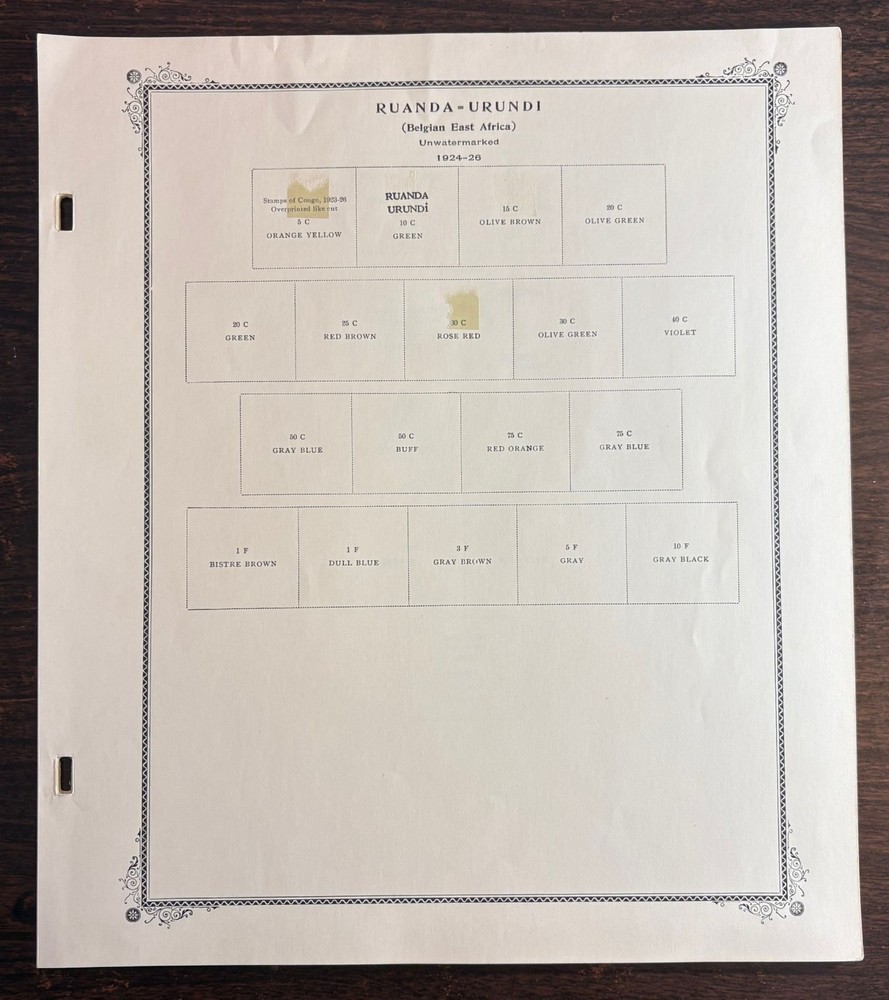 Scott Specialty Album pages for Ruanda-Urundi