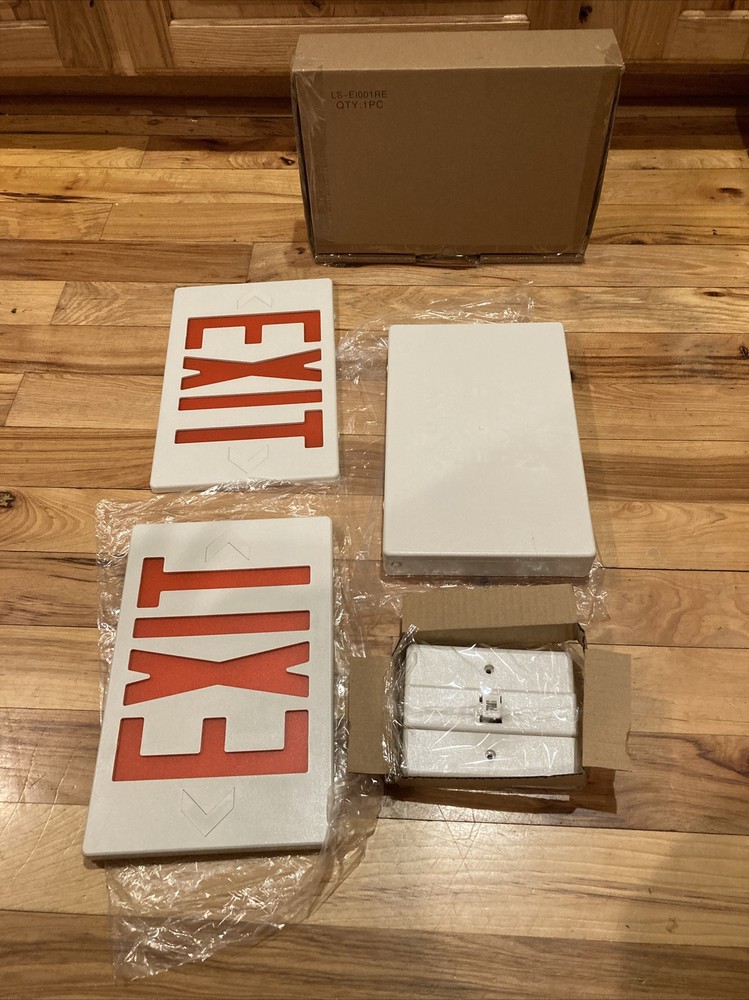 New EXIT Double-Face EMERGENCY RED Sign Model: JEE2RWE / 120V