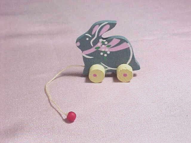 Miniature Pull Toy Wood Rabbit