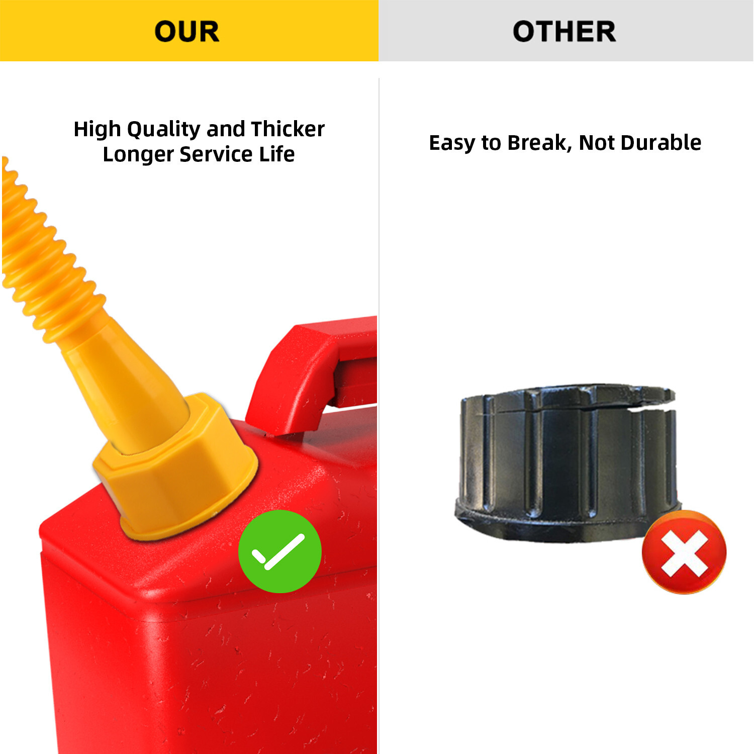 5X Replacement Gas Can Spout Nozzle Vent Kit For Plastic Gas Cans Old Style Caps