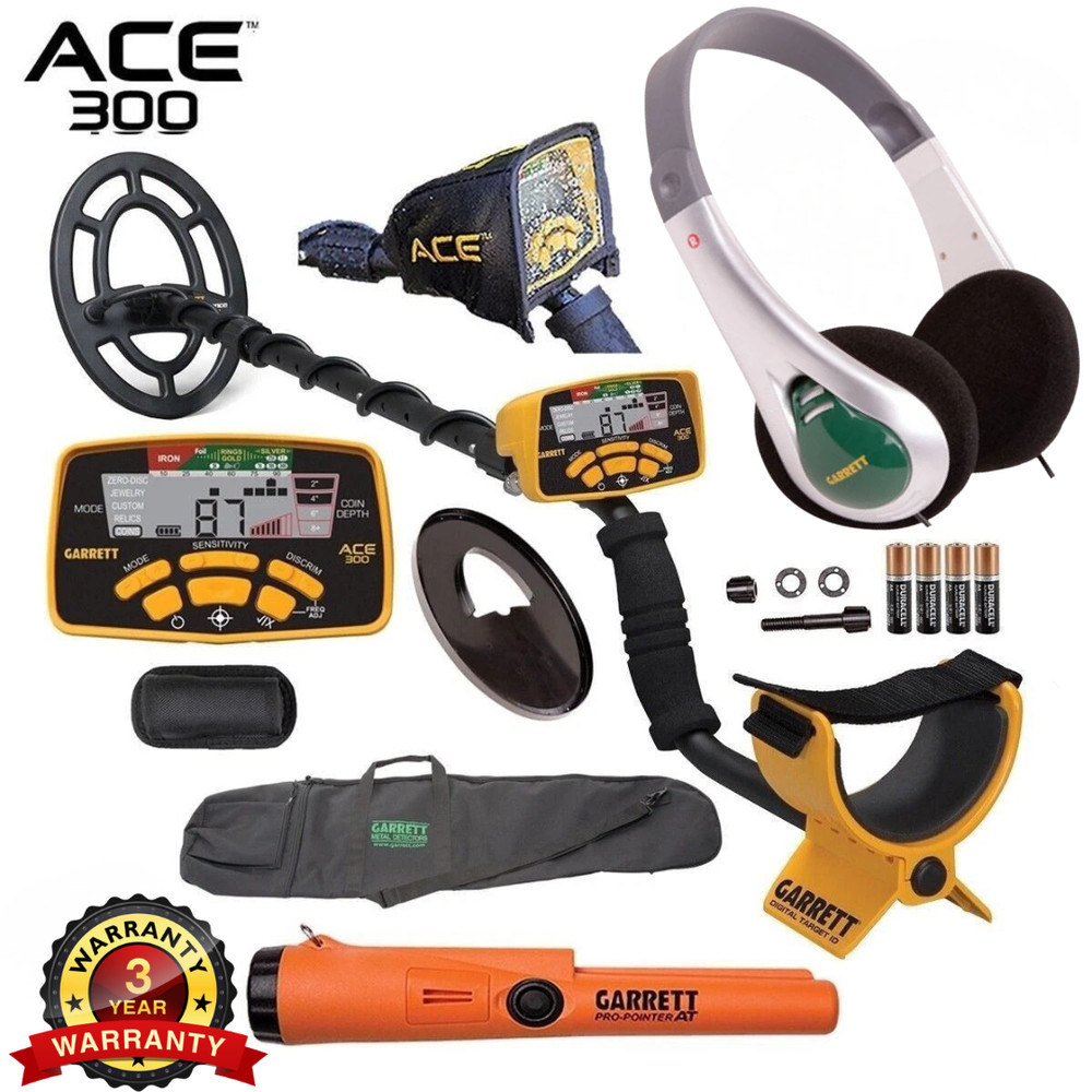 Garrett ACE 300 Metal Detector + Pro-Pointer AT Pinpointer & Bag