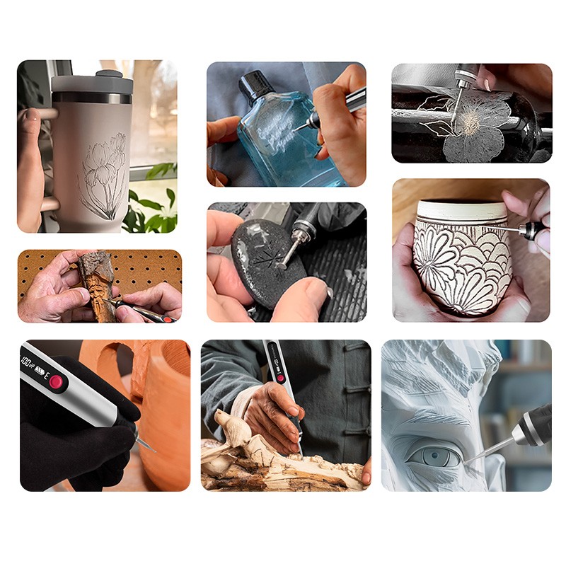 USB Rechargable Engraving Pen with 30 Bits Mini Electric DIY Engraver Cordless