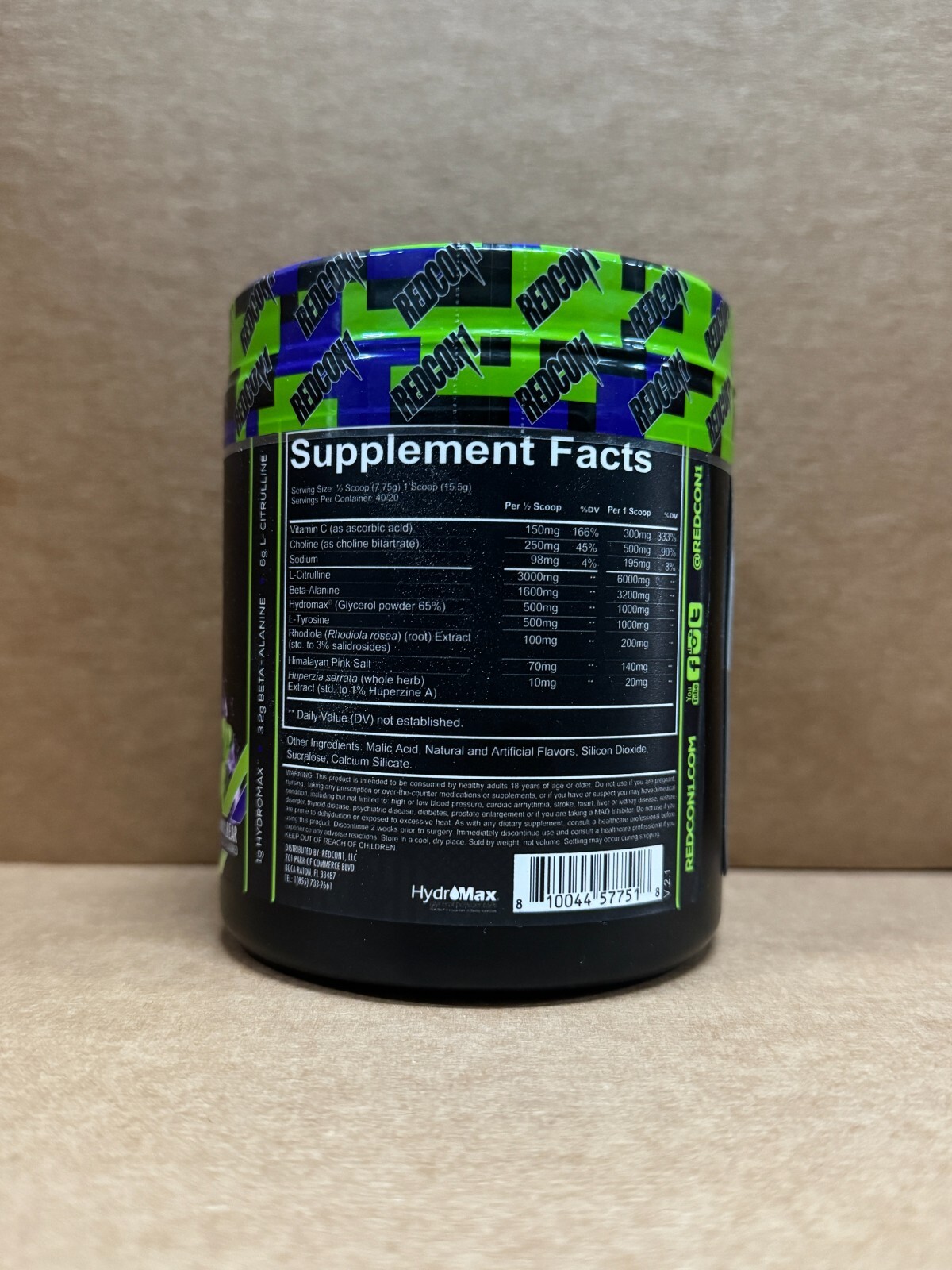 REDCON1 TOTAL WAR PUMP Sour Gummy Bear Stim Free Pre-Workout 30 Serv 2027 EXP