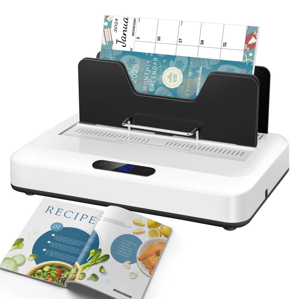 Thermal Binding Machine, 500 Sheets Capacity, No Preheat Time, Digital White