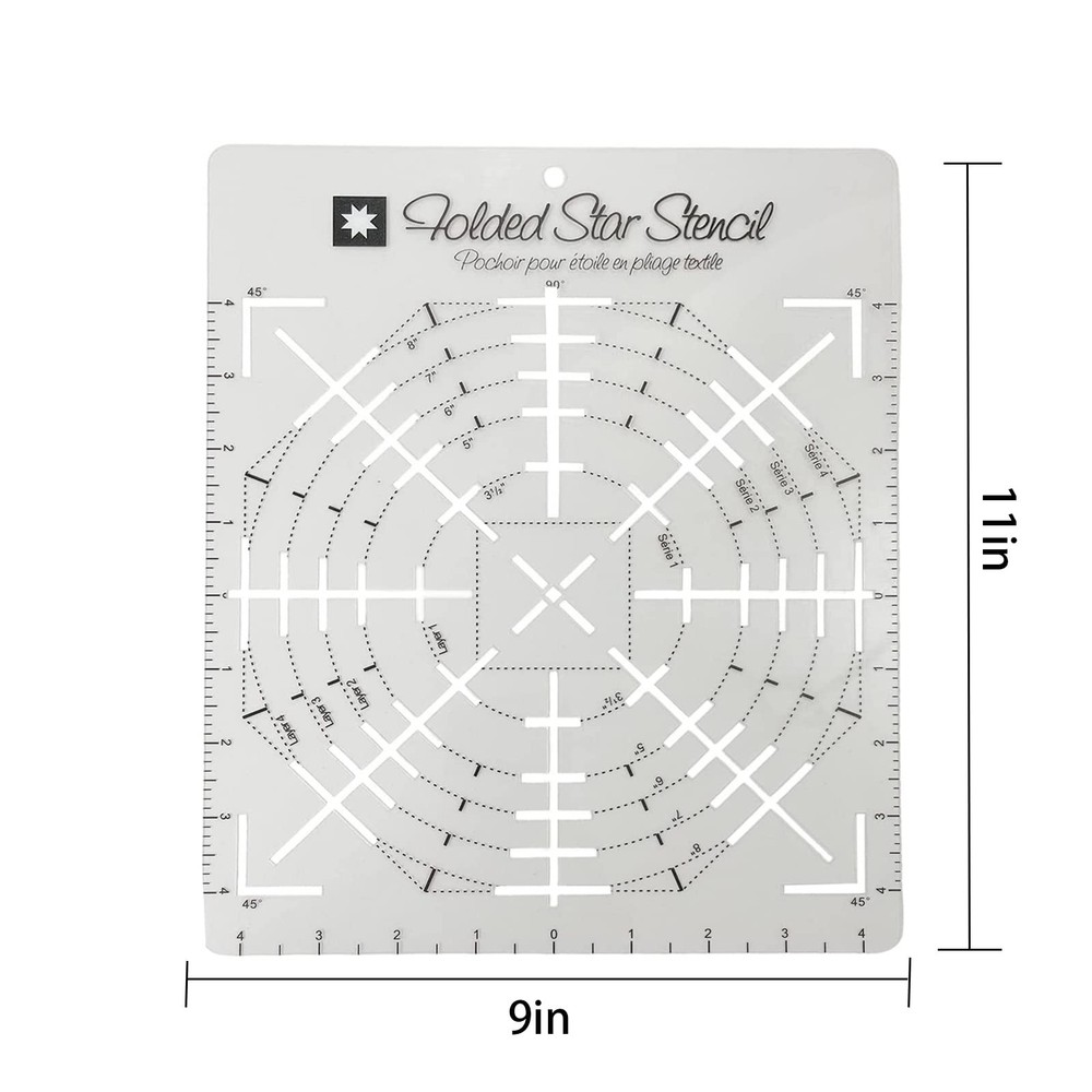 1 Pcs Folded Star Guide Stencil Sewing Quilting Template for Fabric Patchwork...