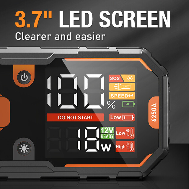 Portable Jump Starter 6250A Battery Booster Pack Charger Power Heavy Duty Truck