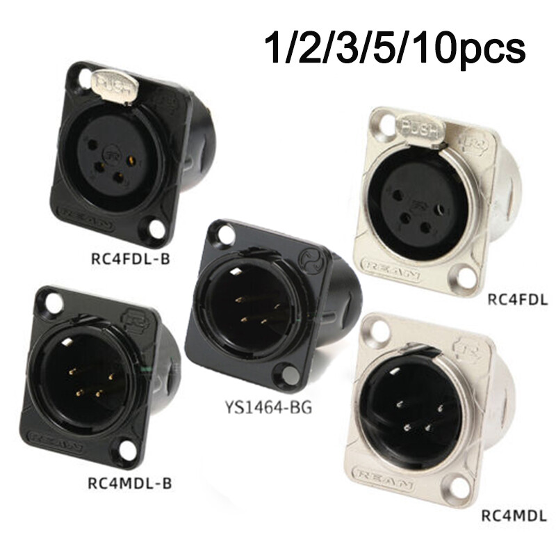 4 Pin XLR Socket Metal Microphone Chassis Panel Mount Solder Terminal Socket