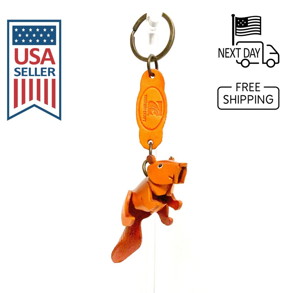 Beaver Handmade Leather Keyring