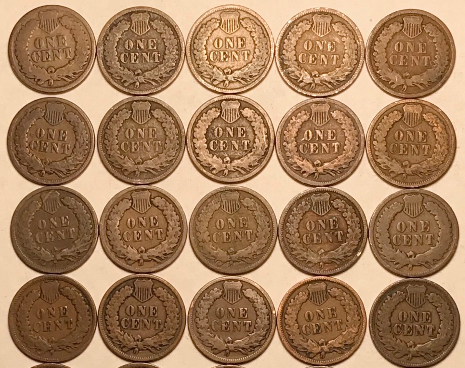 Short Set 1880 - 1899 Indian Head Cent Penny (20 COINS) G / VG FREE SHIPPING