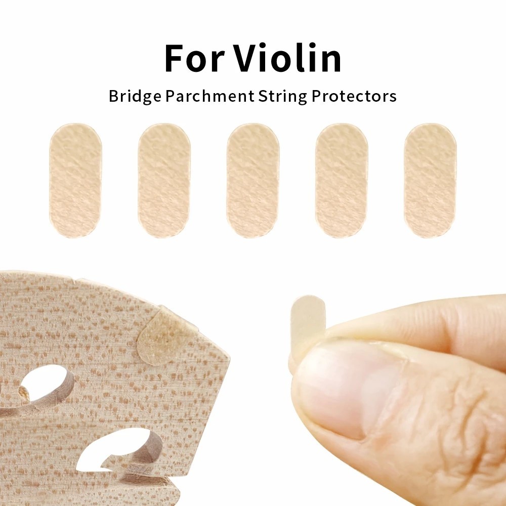 3pcs Violin Bridge E String Parchment Protector Sheepskin