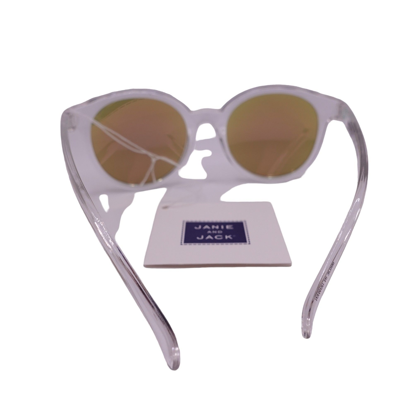 NWT Janie And Jack Round Sunglasses Girls 4 And Up Clear Tinted UV Lenses