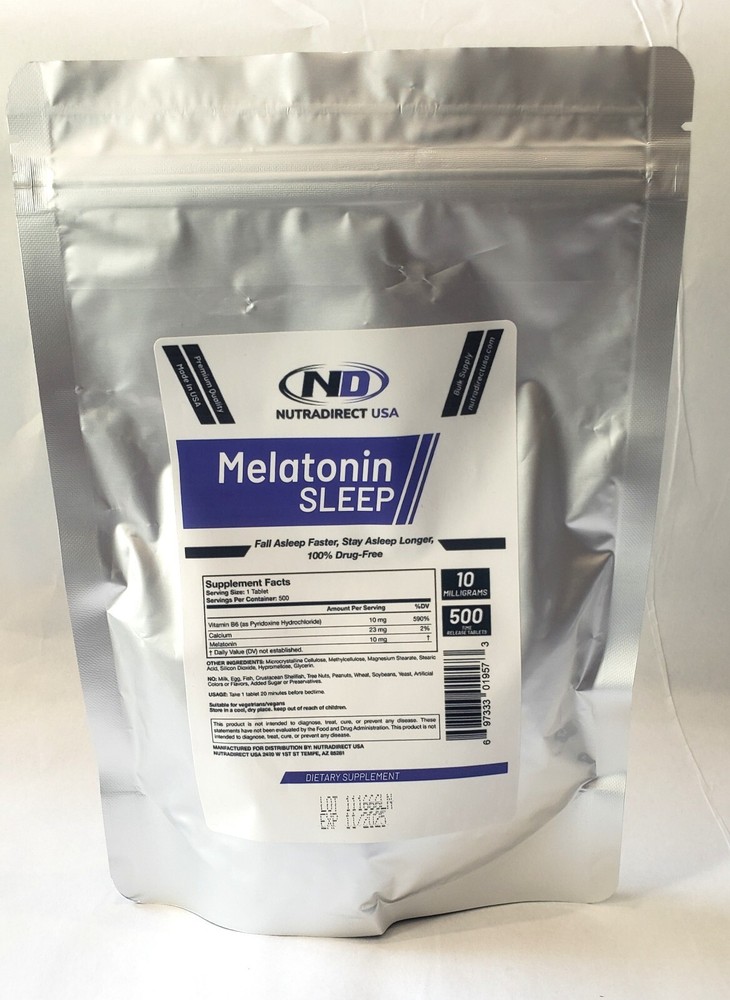 Melatonin 10mg TIME RELEASE Tablets - 500 Tablets EXP: MAR 2026