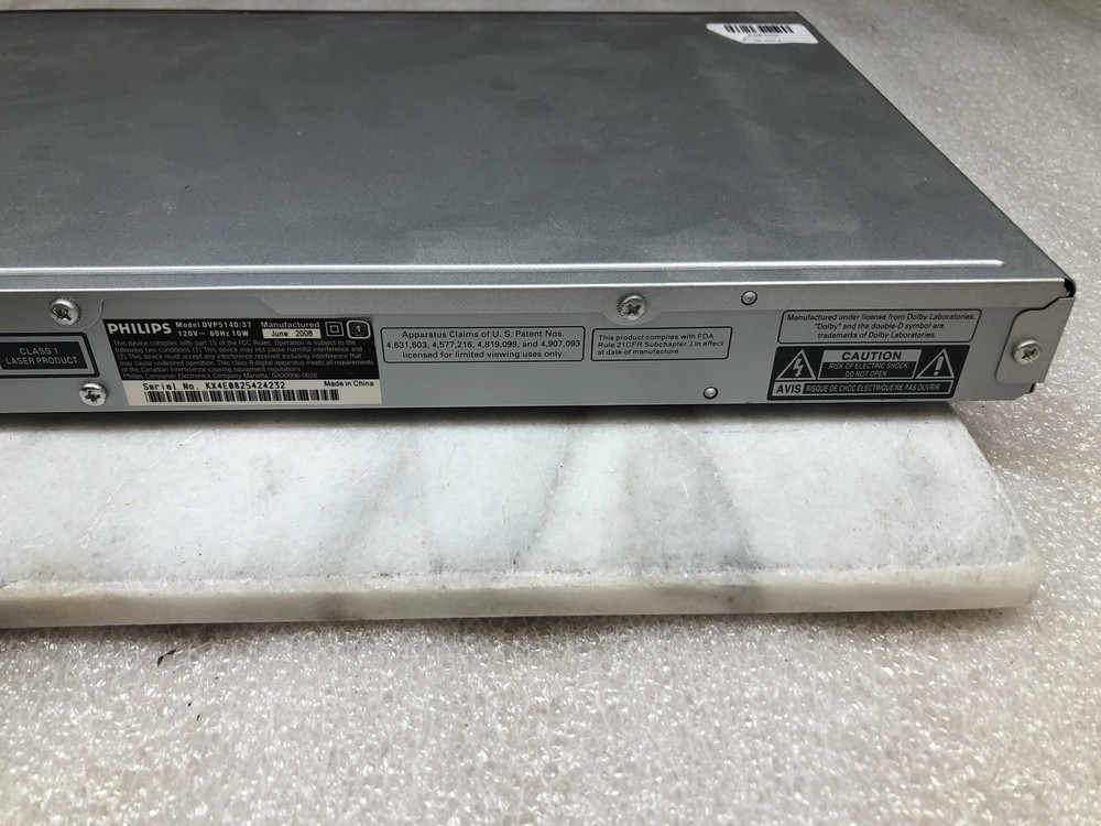 PHILIPS DVP5140/37 Progressive Scan DVD Player, No REMOTE, TESTED and WORKING