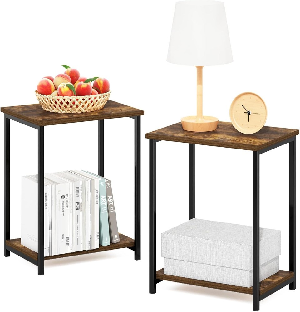 Simplistic Side Table Set of 2 End Table Night Stand Nightstand Bedside Table