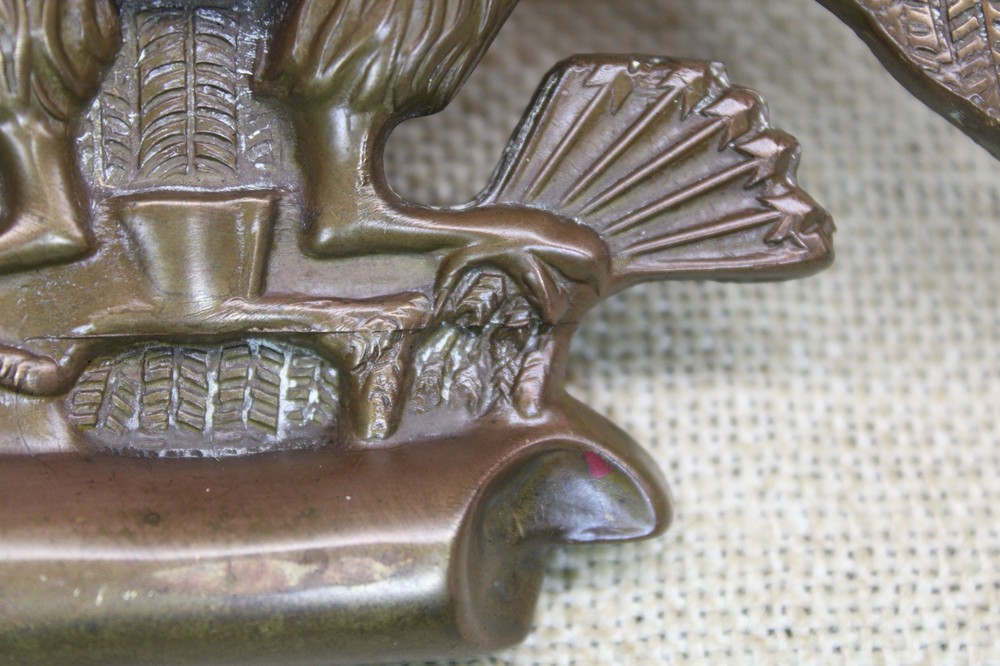 Old Door Knocker Eagle & Wreath Solid Brass Vintage 1900’s Beautiful Details!