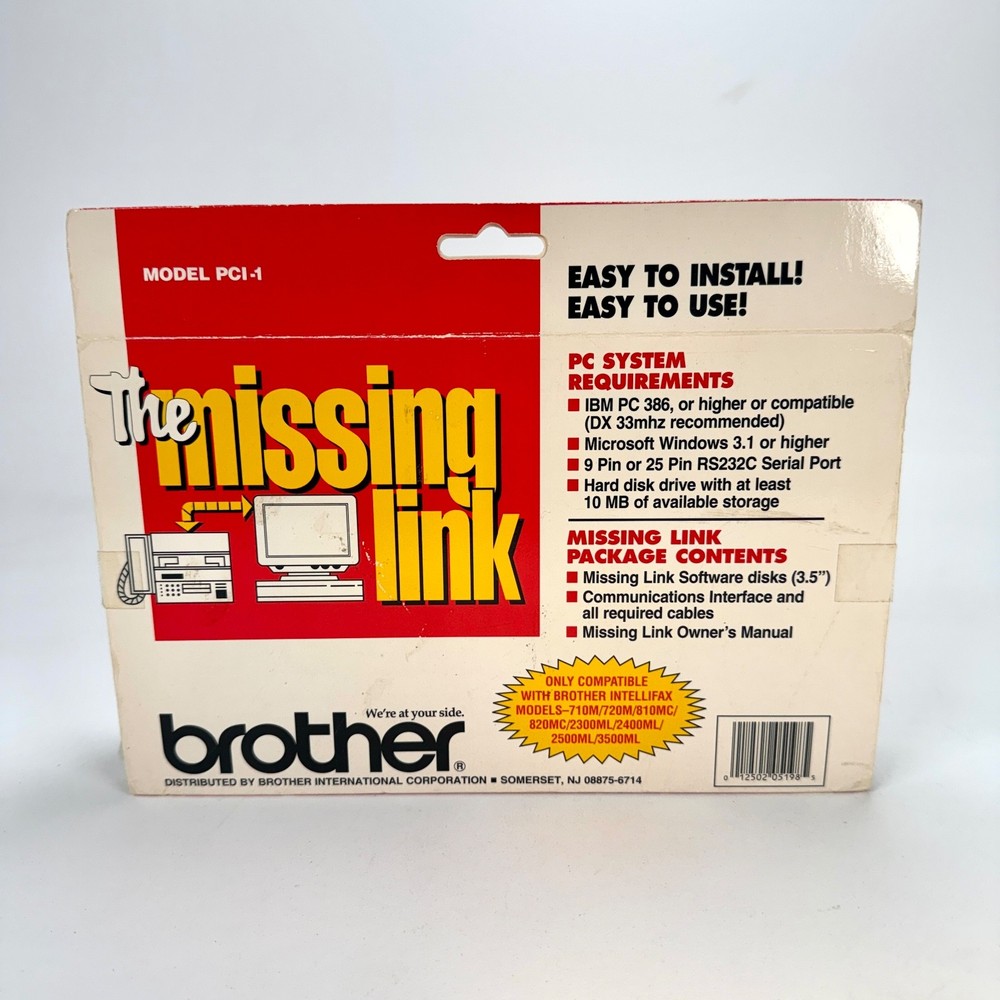 Brother The Missing Link PCI-1 Modem Scanner & Printer Vintage Computing