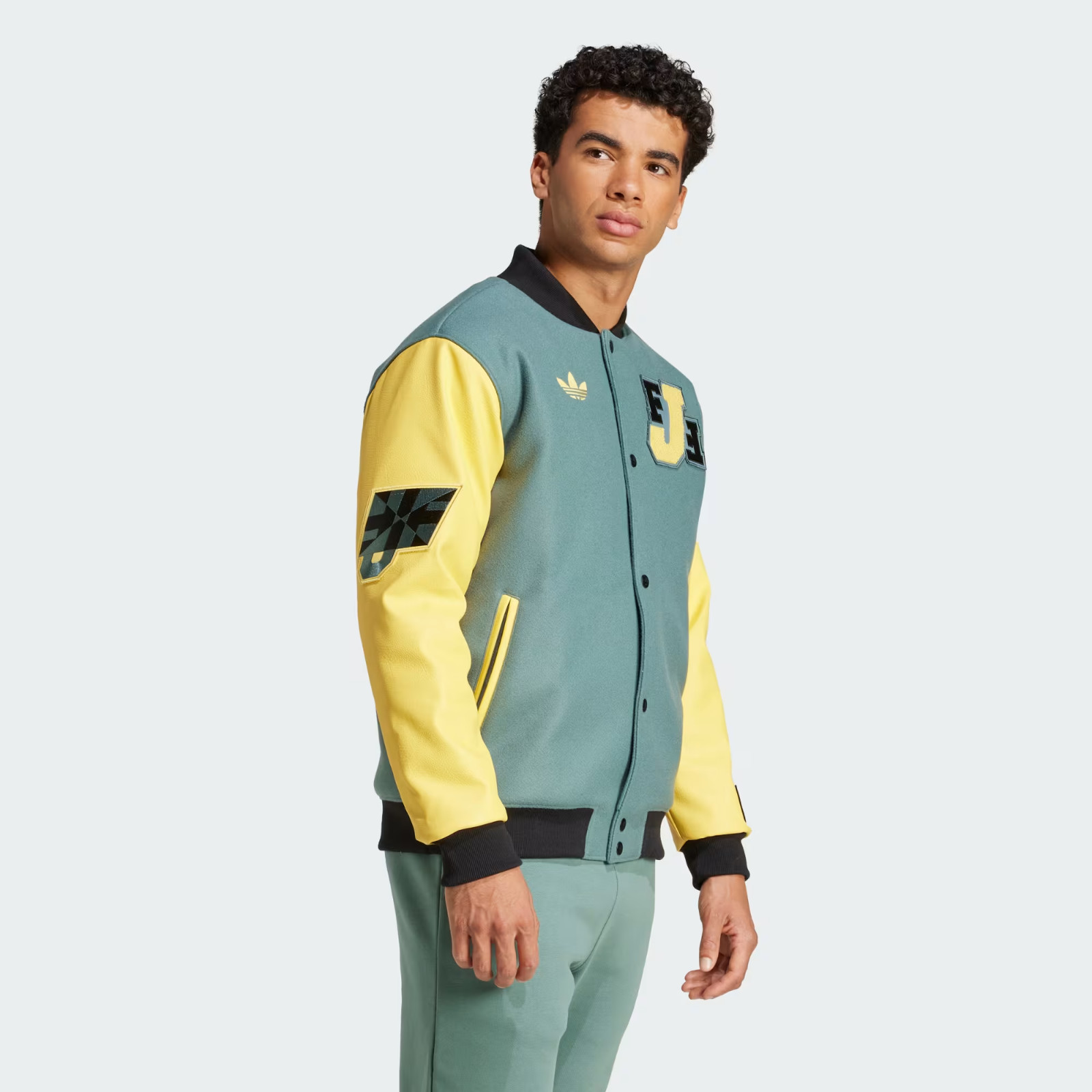 Adidas Jamaica Football Federation VRCT Varsity Jacket Green Yellow JE5329