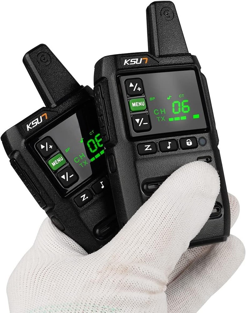 Long Range Walkie Talkies Waterproof, 2 Pack Rechargeable Two Way Black
