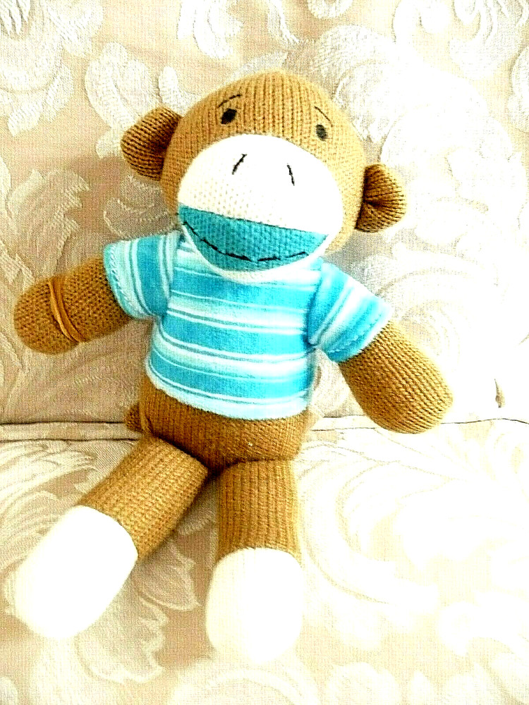 SOCK MONKEY TURQUOISE SHIRT