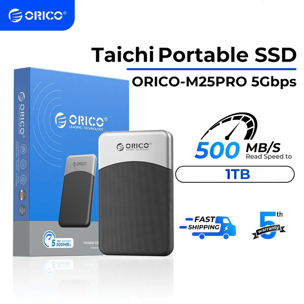 ORICO 1TB External SSD 2 in 1 Portable Solid State Drive USB C USB 3.2 PSSD
