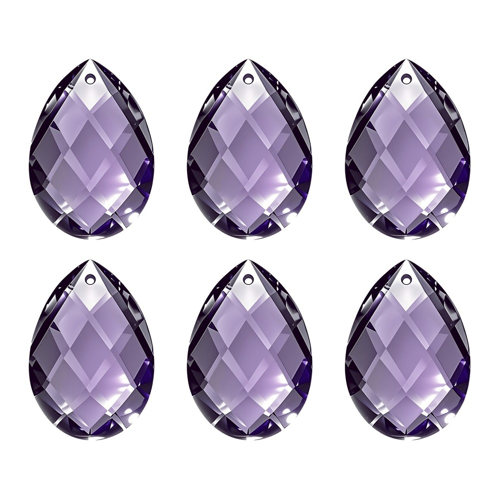 K9 Teardrop Beads, 6 Pack 38mm Grid Beads, Purple