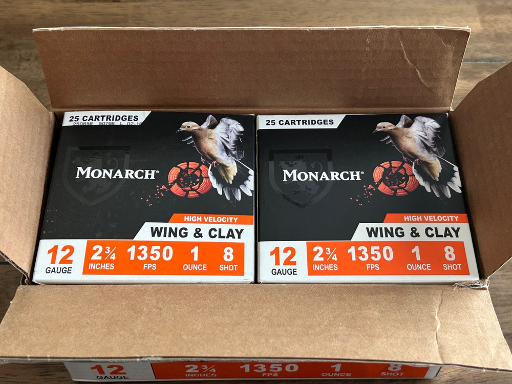 “MONARACH “ EMPTY 12 GA SHOTGUN SHELL CARTON and FOUR BOXES