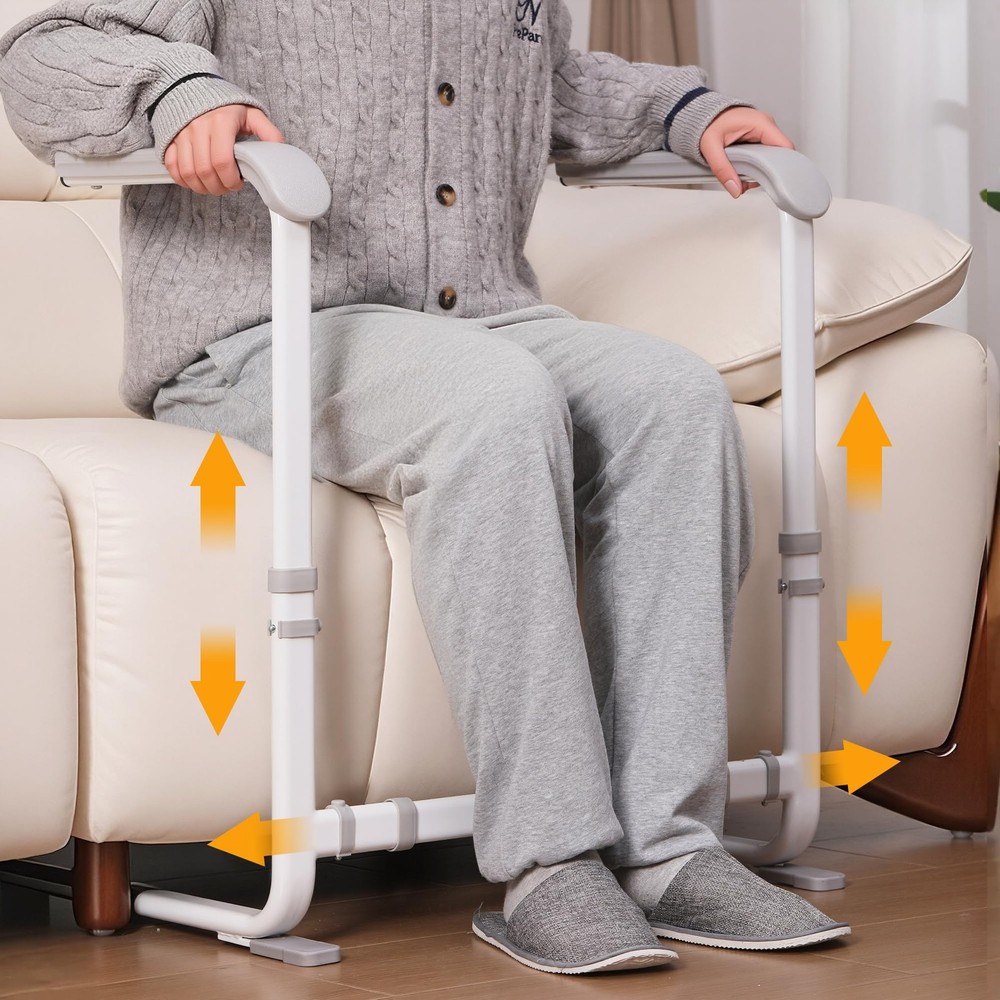Couch Stand Assist with Handrails, Width and Height Adjustable Aid for Elderly